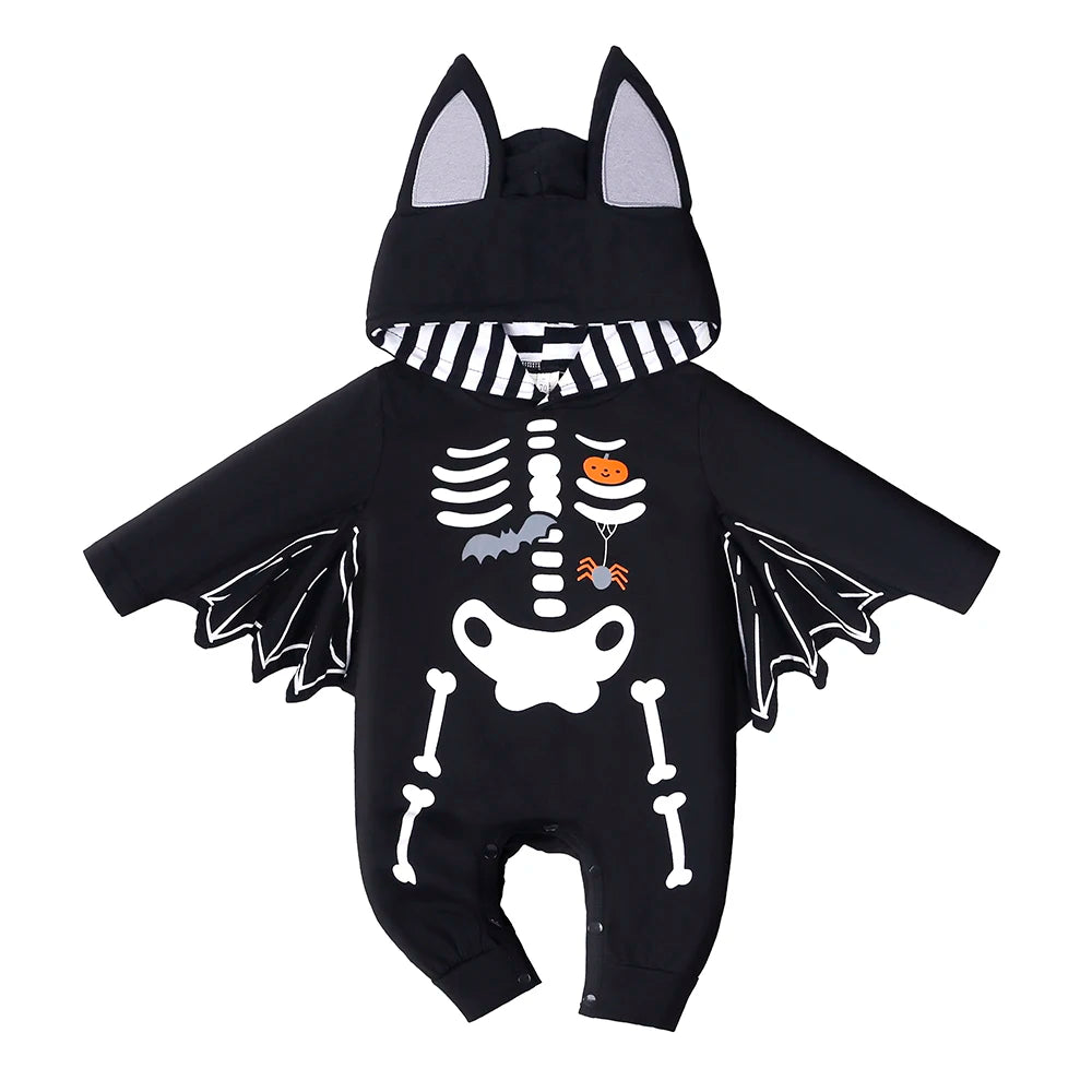 Kids Tales Batty Boo Cotton-Blend Halloween Baby Romper