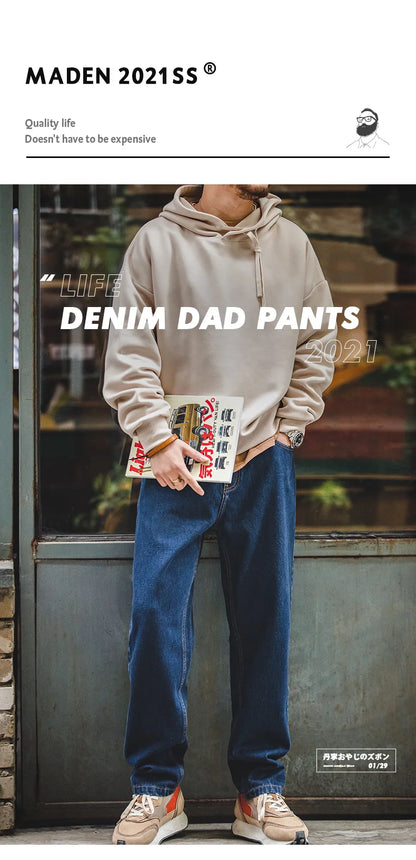 Maden Washed Denim 12.8 oz Retro Loose Straight Jeans