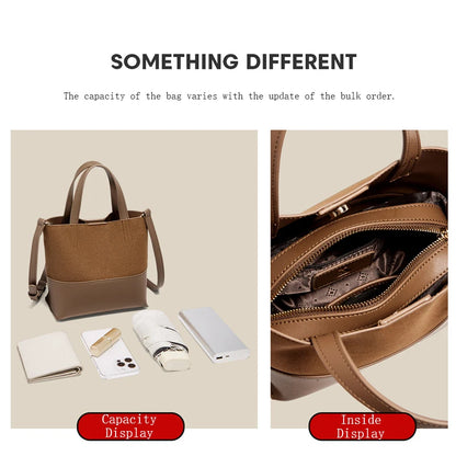 FOXER PU Leather Women's Handbag 2026 Stylish Retro Tote Bag Large Capacity Shoulder Bag for Daily Commute
