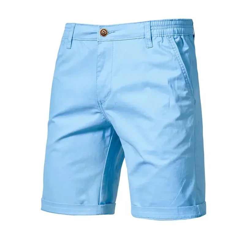 AIOPESON Men's 100% Cotton Solid Shorts - ShopHub