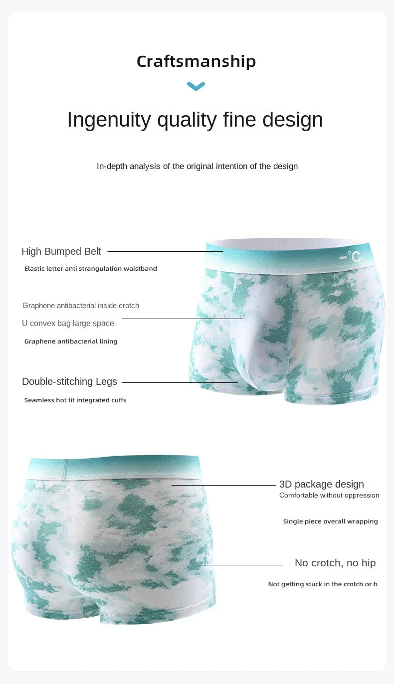 4 Pack Men's Ice Silk Boxer Shorts - ShopHub