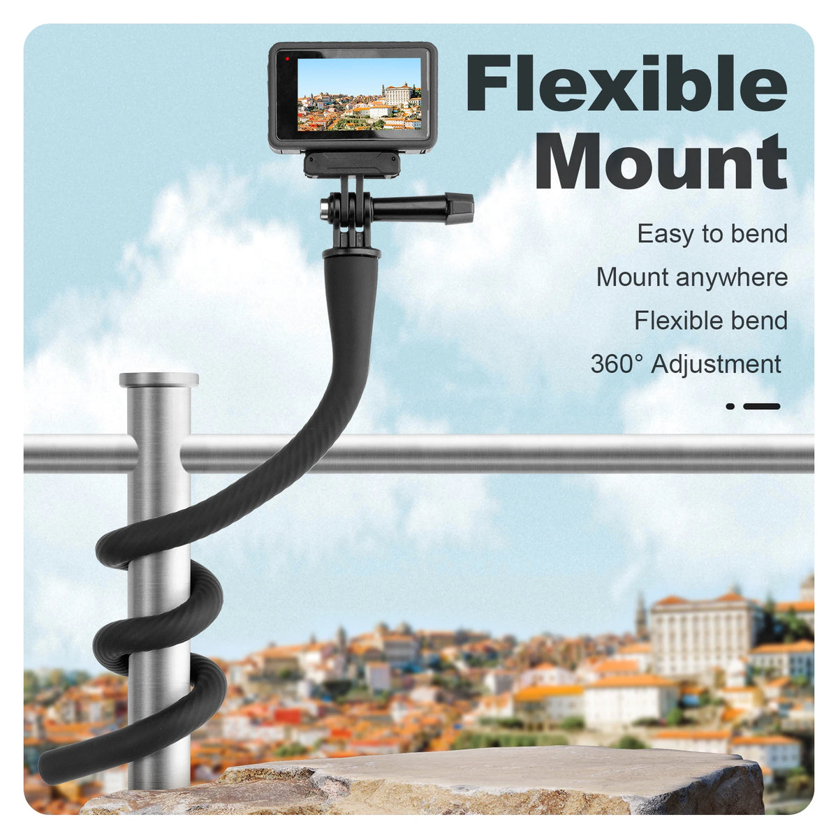 TELESIN Flexible Selfie Stick Monopod Tripod