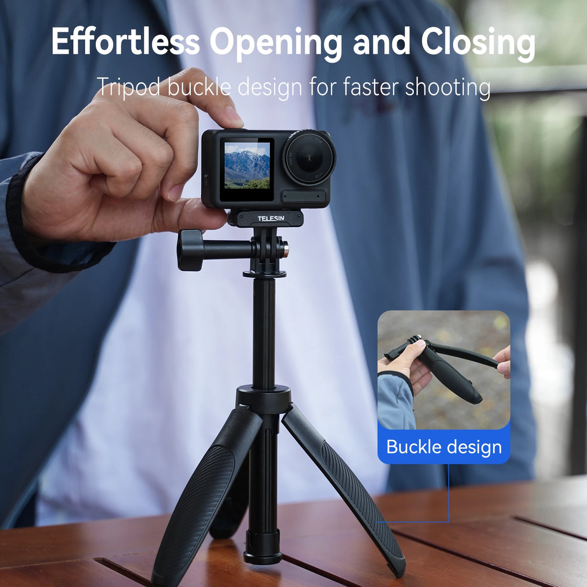 TELESIN Mini Quick Release Selfie Stick