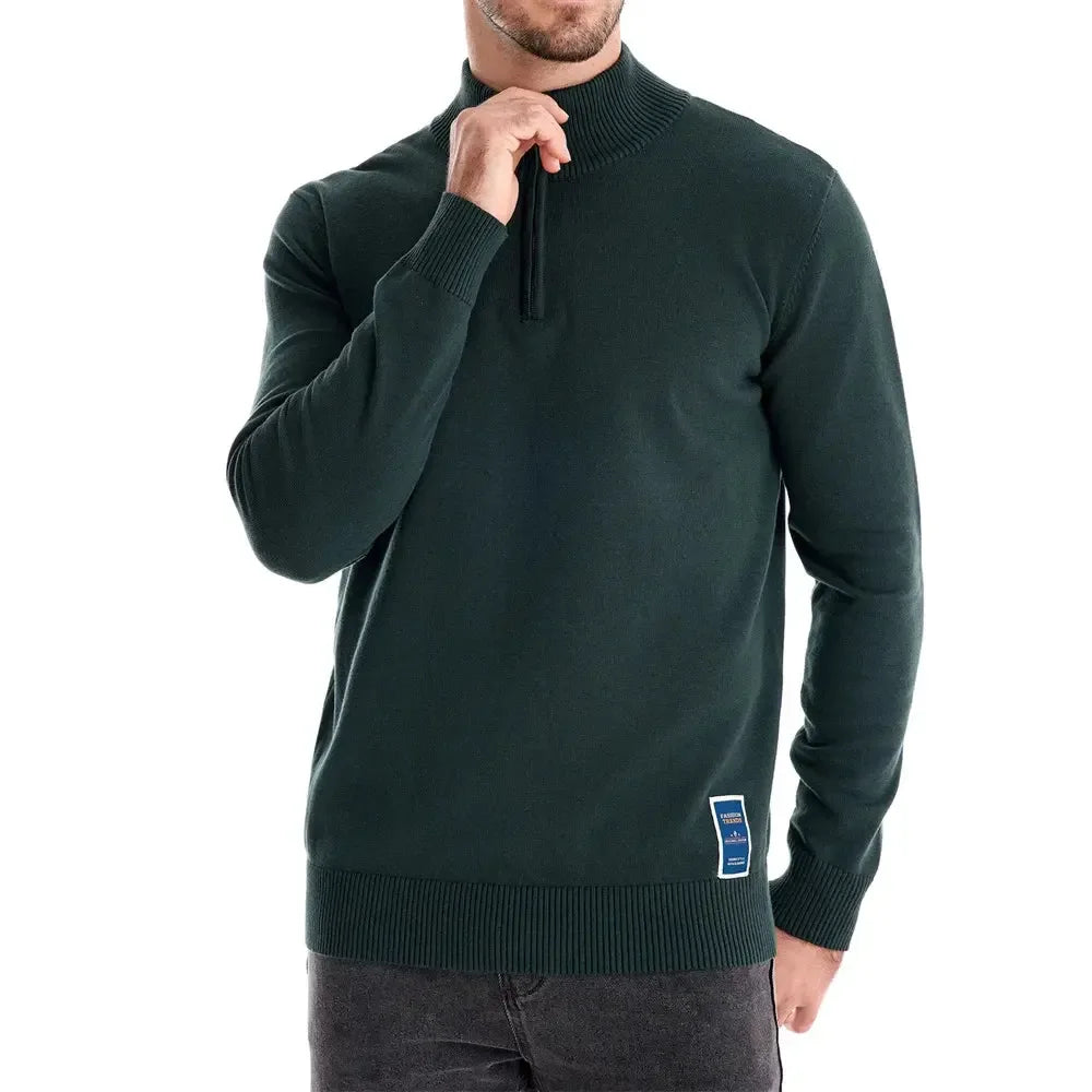 AIOPESON Men's Quarter Zip Cotton Pullover Sweaters - ShopHub