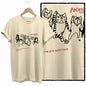 COOLMIND 100% Cotton Beige Cat Print Exclusive Graphic Women T Shirt Big Size Loose Cotton Cat Lover Women T Shirt Lovely Cat Te