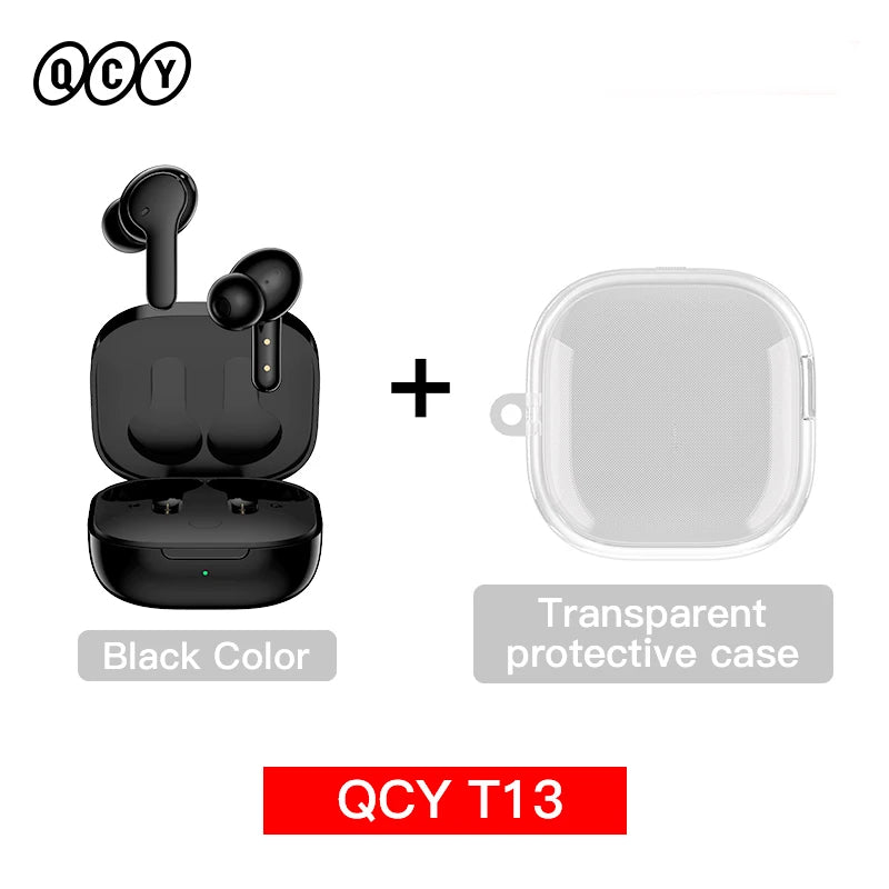 QCY T13 Wireless Earphones with 4 Mic ENC, HD Call, Stereo Sound, Touch Control, Long Standby 40Hrs - ShopHub
