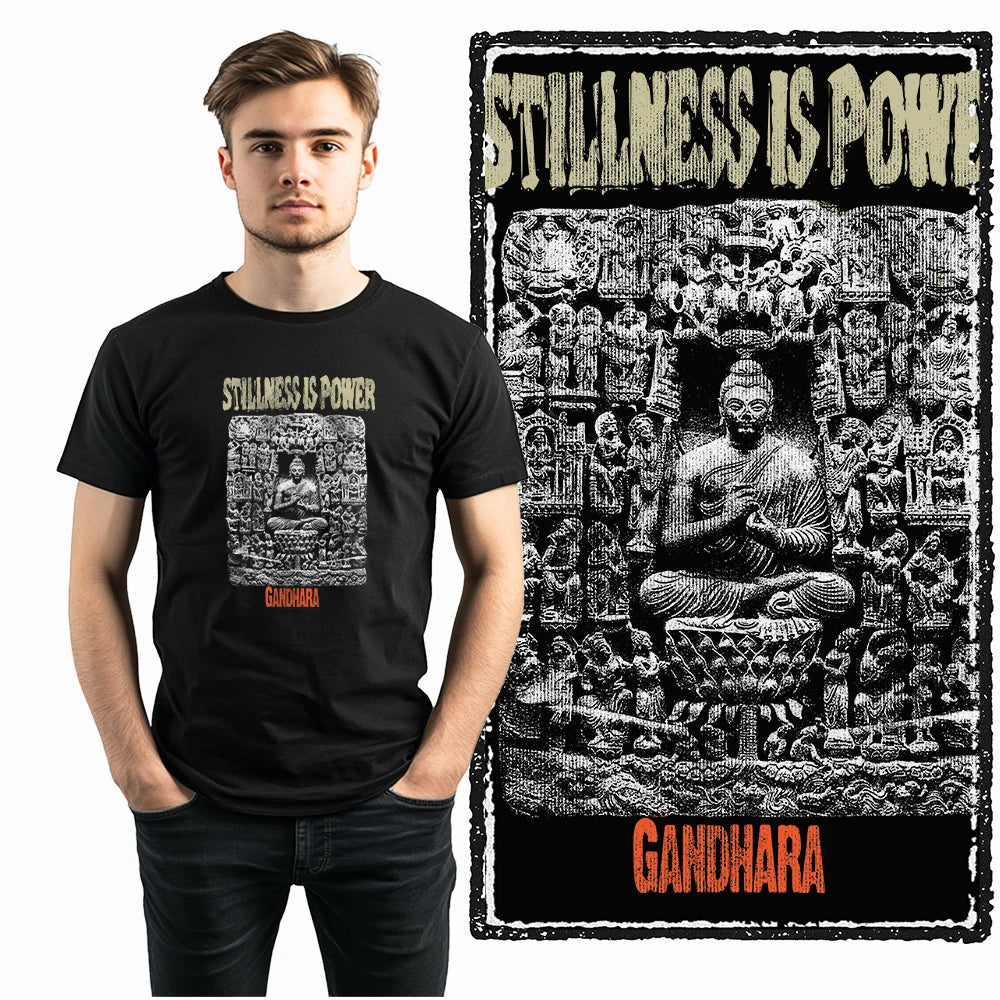 COOLMIND X0080 Serenity Buddha Graphic Cotton Tee