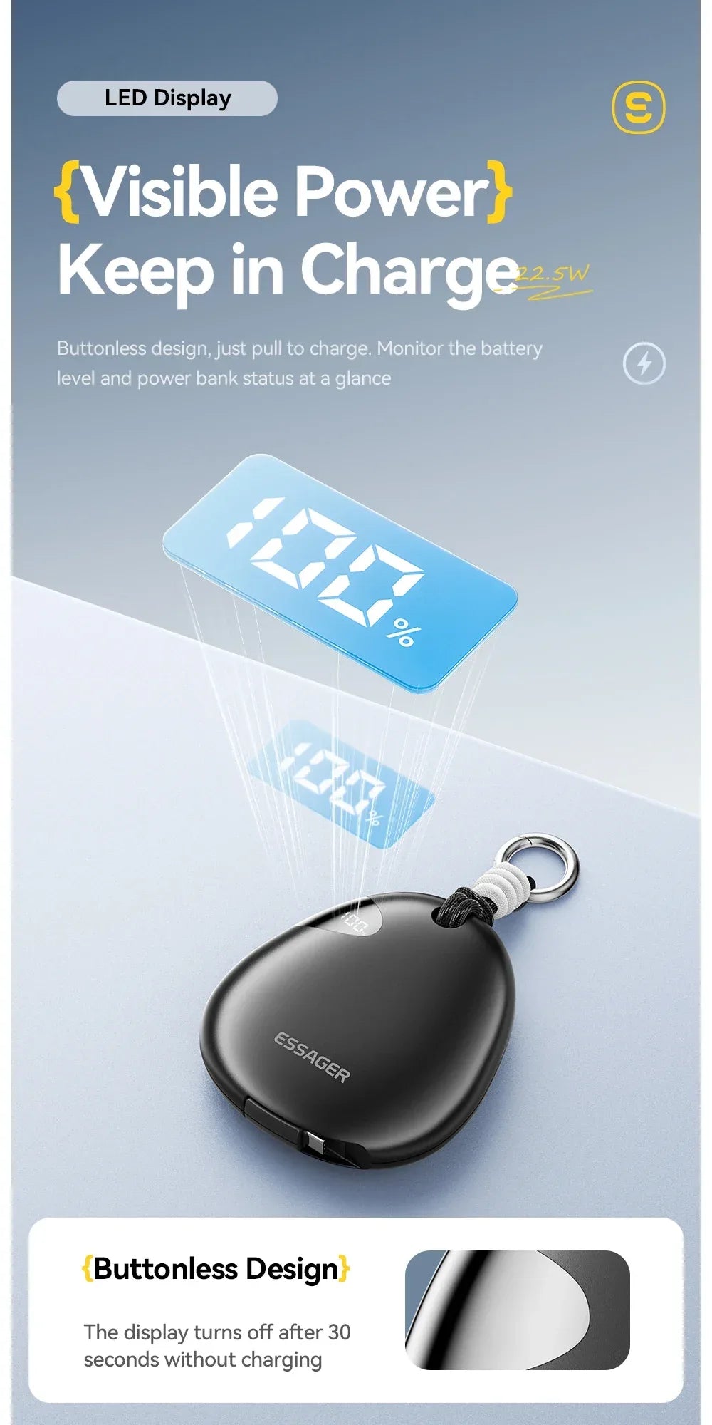 Essager 10000mAh Digital Display Power Bank - ShopHub