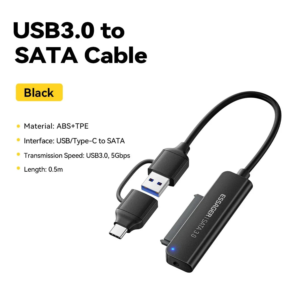 Essager 2 In 1 SATA to USB 3.0/Type-C Adapter - ShopHub