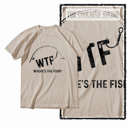 COOLMIND Z1018 Funny Fishing Graphic Cotton Tee