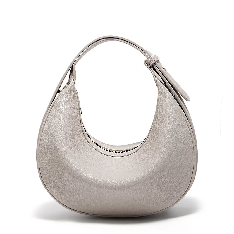 FOXER Women's Shoulder Bag PU Leather New Lady Crescent Underarm Bag Fashion Minimalist Crossbody Bag for Daily Casual Outfit