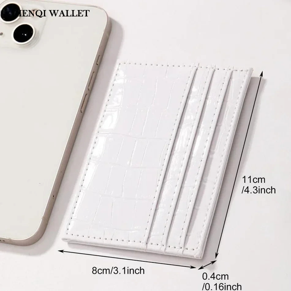 Women's Crocodile Pattern Credit Card Holder Slim Thin Red Minimalist Ladies Wallets with Coin Pocket Bank Cardholder for Women