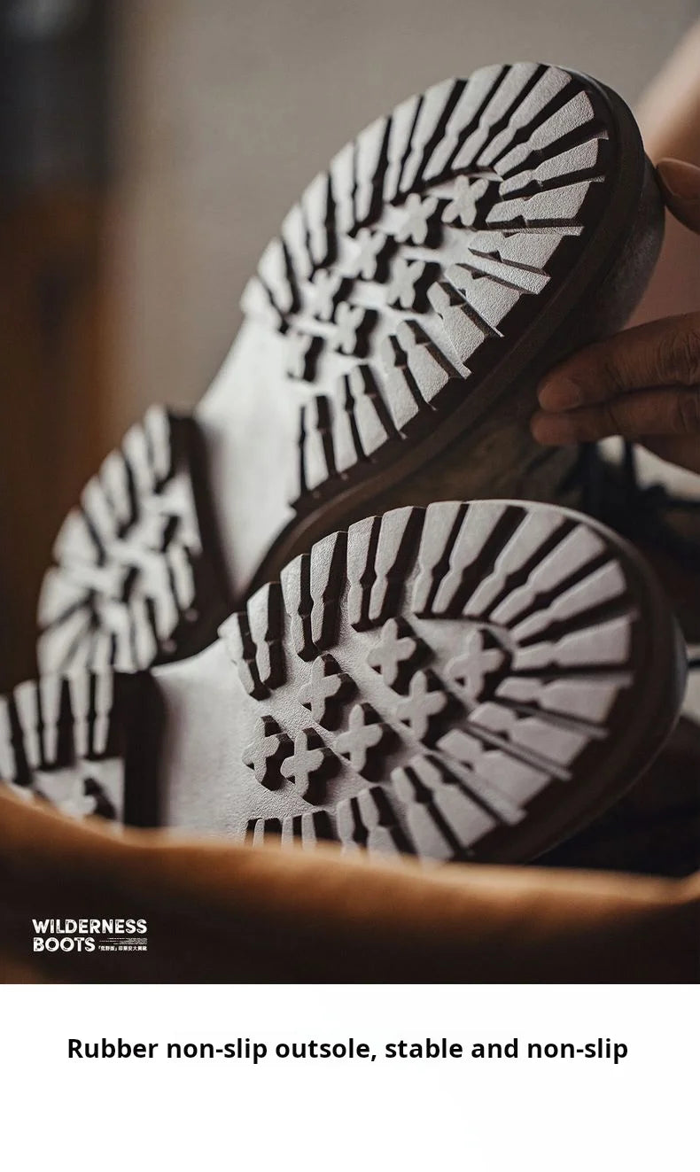 Maden Full Grain Pigskin Leather High Top Work Boots