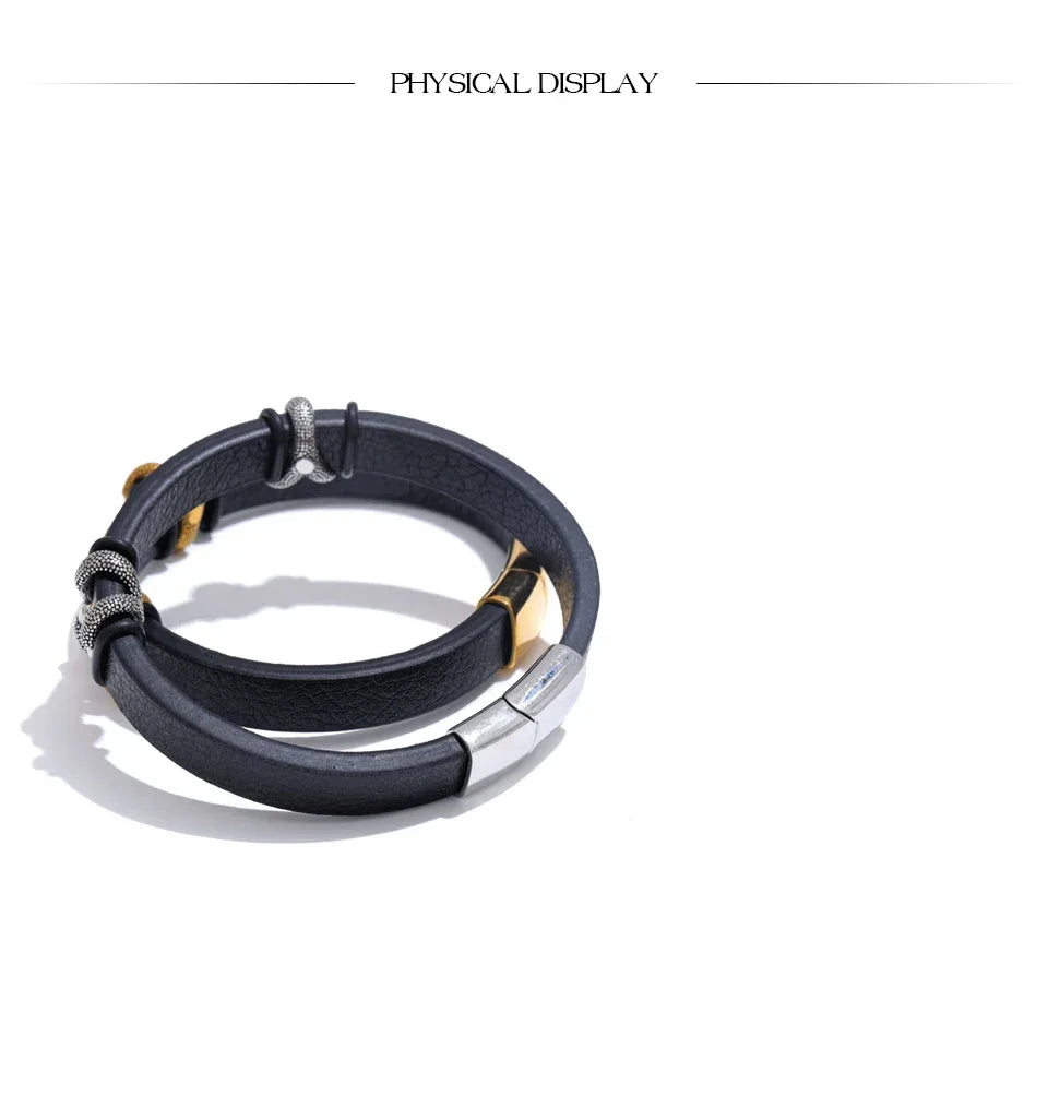 64mm Stylish Unique Leather Metal Claw Bracelet Bangle - ShopHub