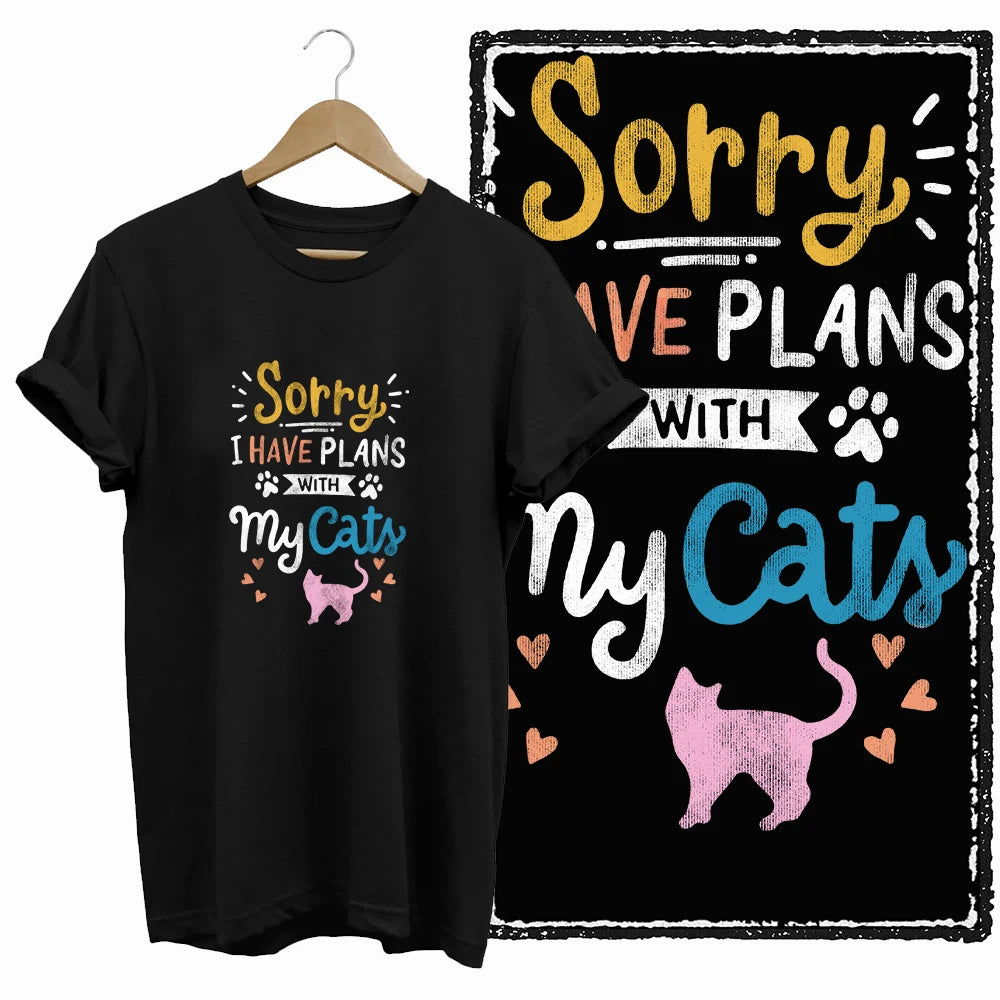 COOLMIND Cat Lover Graphic Cotton T-Shirt | Women's Relaxed Fit