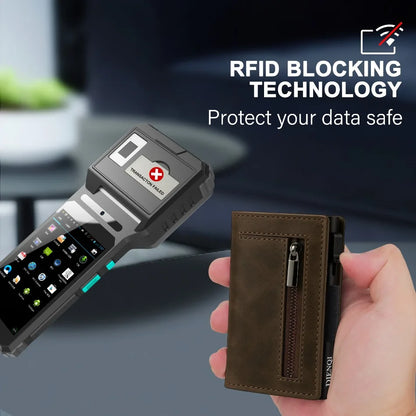 Pop Up Business Card Holder Holder Men's Wallet Magnetic Rfid Slim Thin Wallets Bank Credit Cardholder Case Tarjetero Metalico