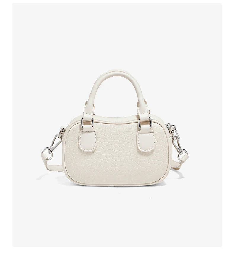 FOXER White Cowhide Leather Women's Shoulder Bag