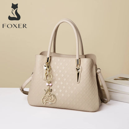 FOXER Luxury Genuine Leather Women's Shoulder Bag