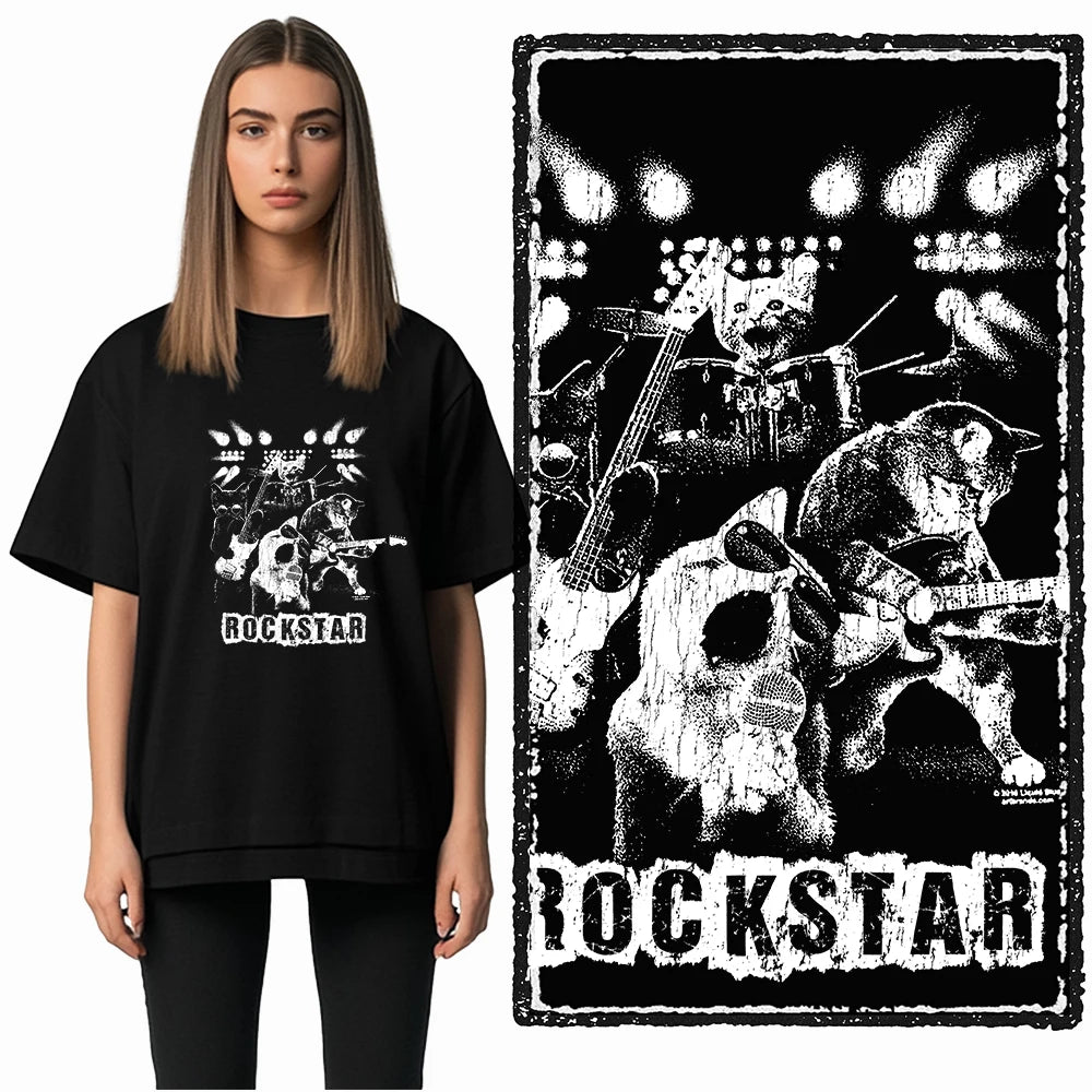 COOLMIND Cat Graphic T-Shirt | Women's Relaxed Black Tee