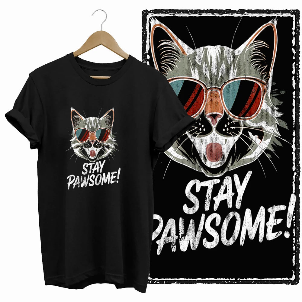 COOLMIND Black Cat Graphic T-Shirt | Women's 50-Design