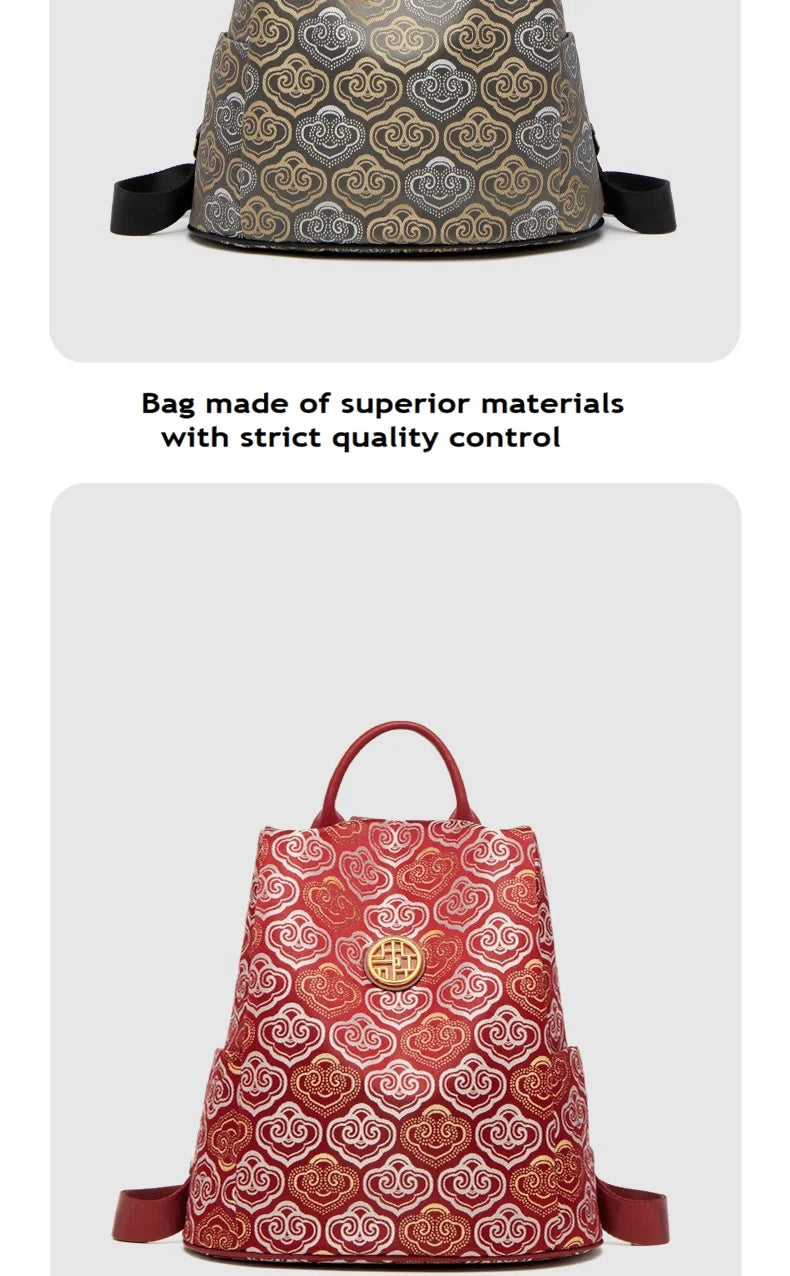 Limited New ZOOLER Handmade Cow Leather Backpack Women Fashion Bag Luxury Large Capacity Backpack Chinese Style #SC2050