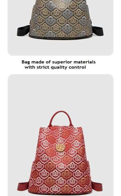 Limited New ZOOLER Handmade Cow Leather Backpack Women Fashion Bag Luxury Large Capacity Backpack Chinese Style #SC2050