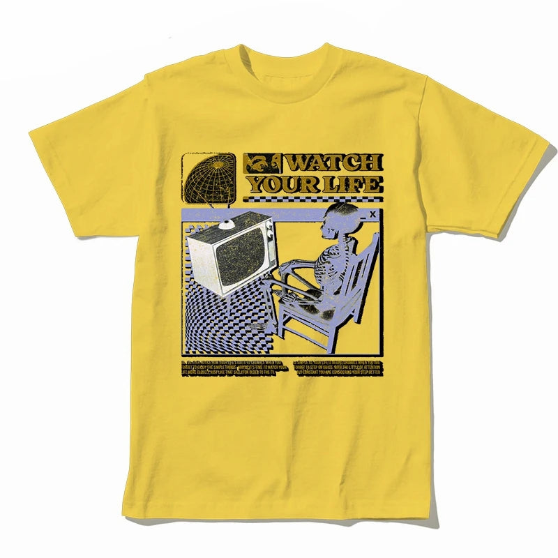 COOLMIND U0005 Funny Skull Graphic Cotton Tee
