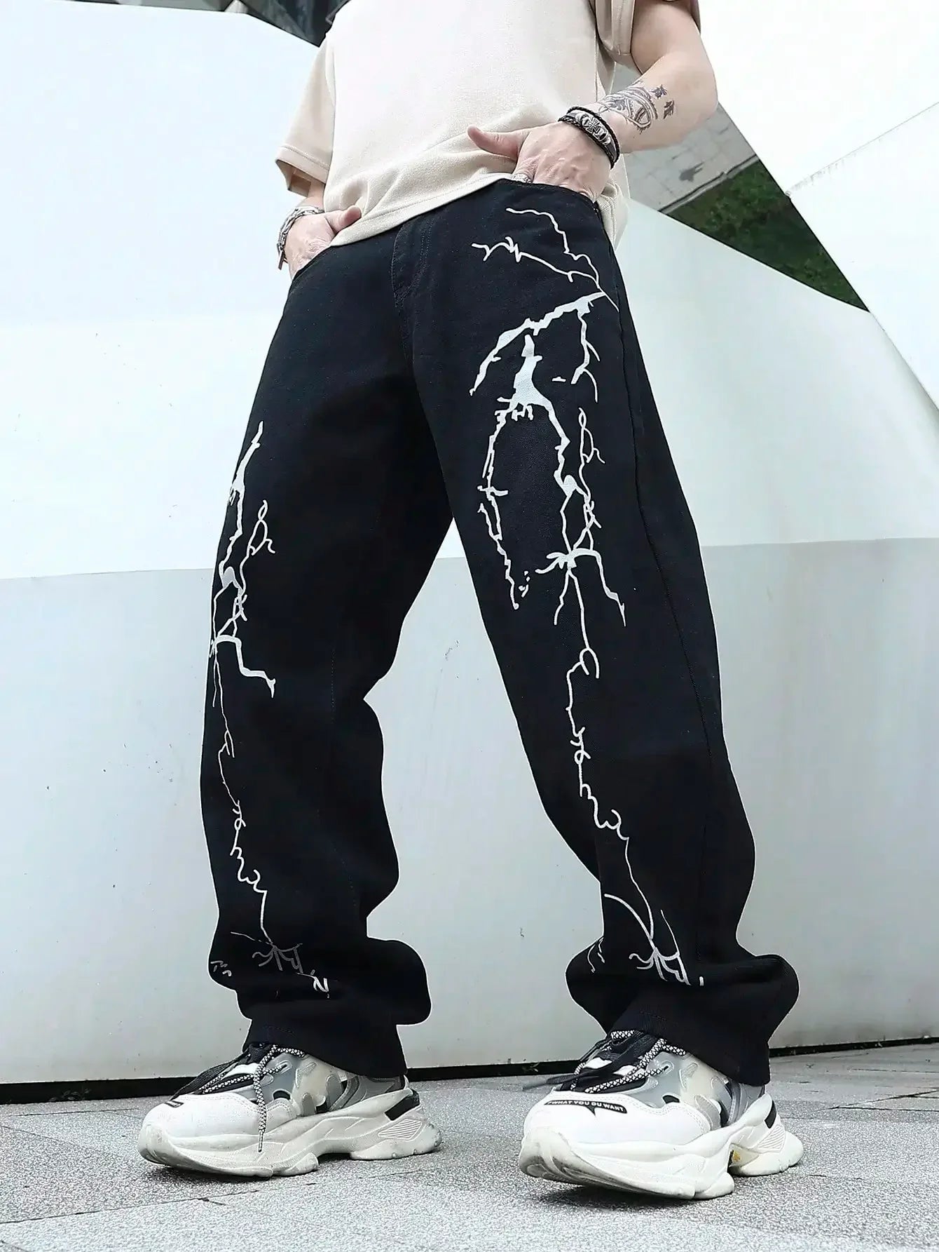 Men's Stylish Graffiti Printing Jeans - ShopHub