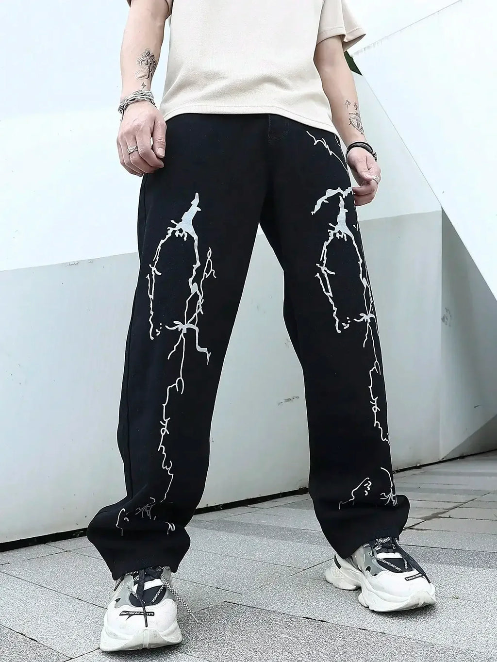 Men's Stylish Graffiti Printing Jeans - ShopHub