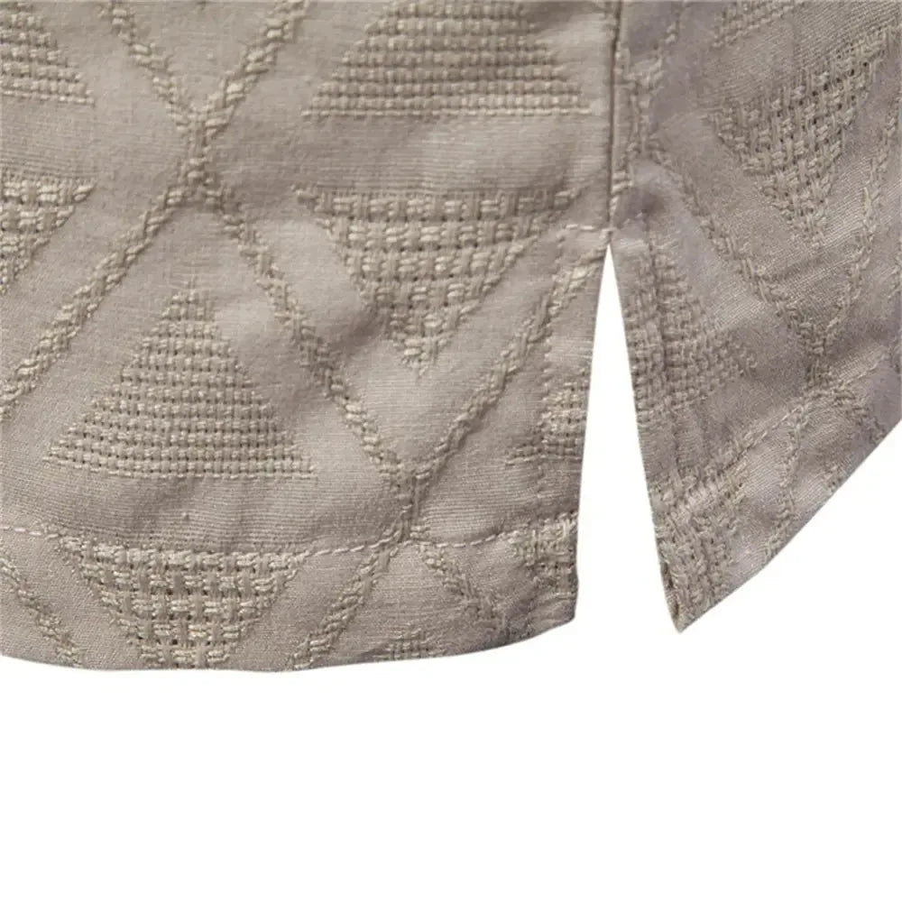 AIOPESON's 100% Cotton Jacquard Men's Short Sleeve Shirts - ShopHub