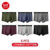 MiiOW Men's Cotton Boxer Briefs — Antibacterial Cotton Crotch 6-Pack