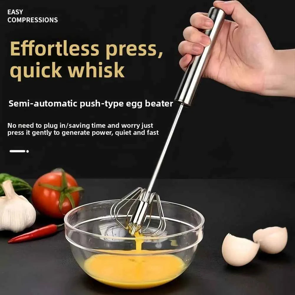 Stainless Steel Egg Beater, 10 Inch Hand Rotary Whisk with 22mm Grip, 7cm Whisk Head for Cooking & Baking