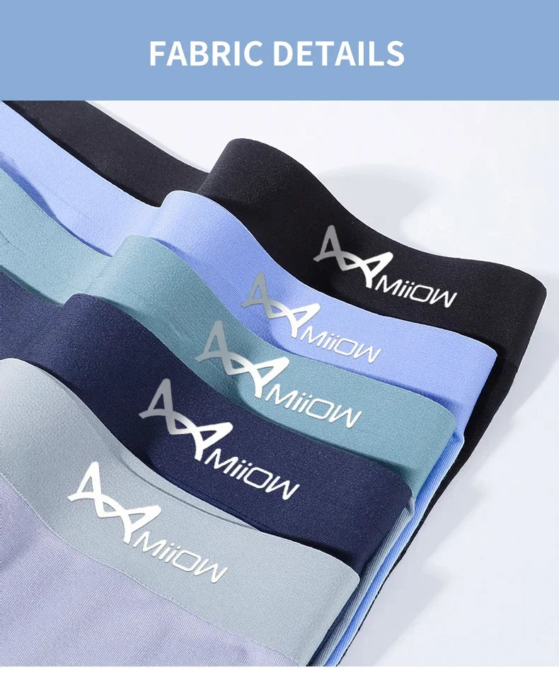 MiiOW Men's Modal Underwear - 3Pcs Graphene Antibacterial Boxer with Seamless Cuffs