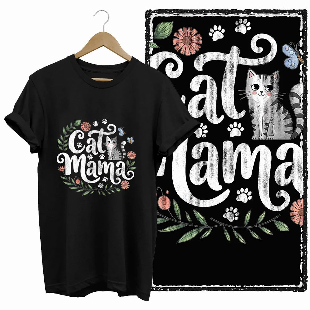 COOLMIND Black Cat Graphic T-Shirt | Women's 50-Design