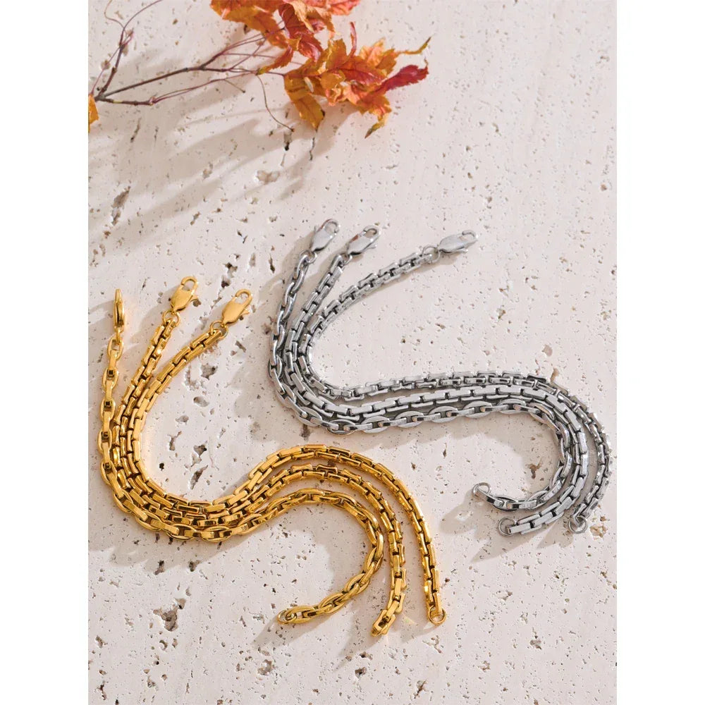 22cm High Quality Stainless Steel Metal Chain Bracelet Bangle - ShopHub