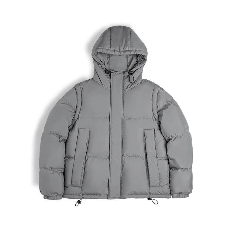Maden Men's Winter Detachable Sleeves Down Jacket – Two Jackets in One
