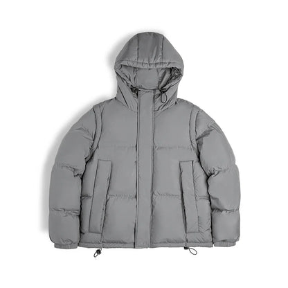 Maden Men's Winter Detachable Sleeves Down Jacket – Two Jackets in One