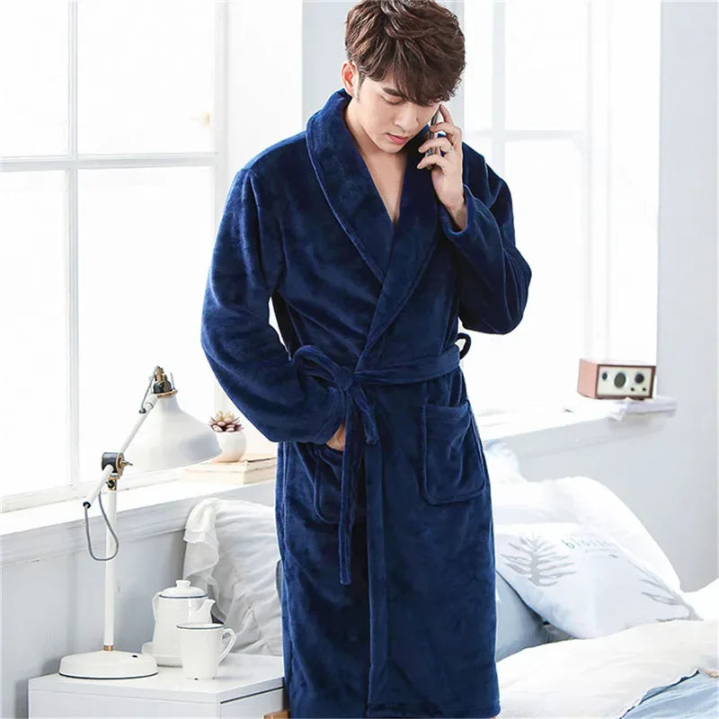 Men's Thick Flannel Robes - ShopHub