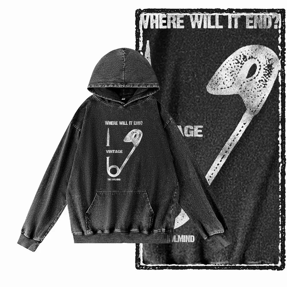 After Dark Acid-Washed Black Graphic Hoodie