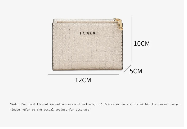 FOXER Women's Short Wallet – Premium Split Leather Design