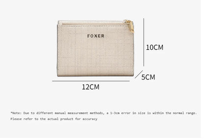 FOXER Women's Short Wallet – Premium Split Leather Design