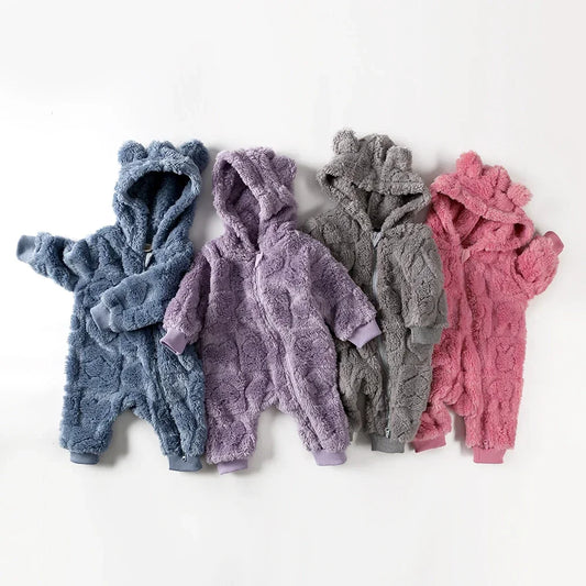Kids Tales Sweetheart Flannel Hooded Baby Romper