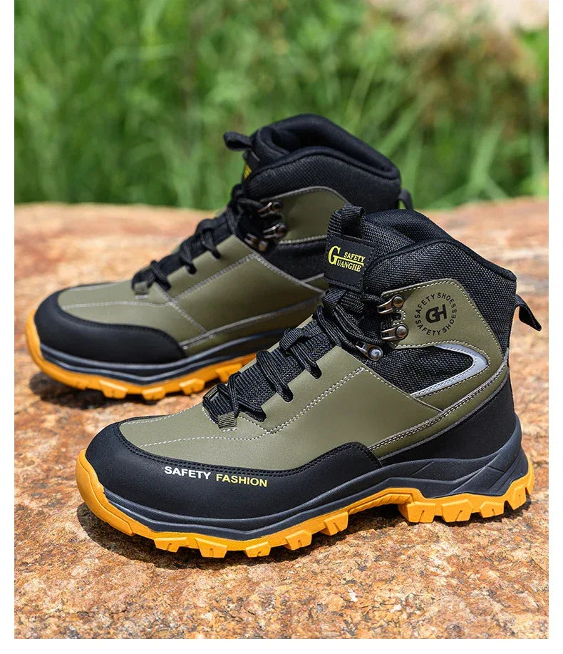 Men's Work Safety Boots Featuring Steel Toe Protection, Anti-Puncture Design - ShopHub