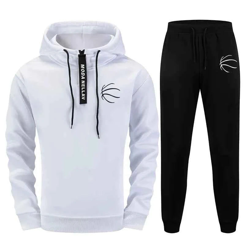Mens Tracksuit Set - Half Zip Hoodie and Sweatpants for Casual Urban Streetwear