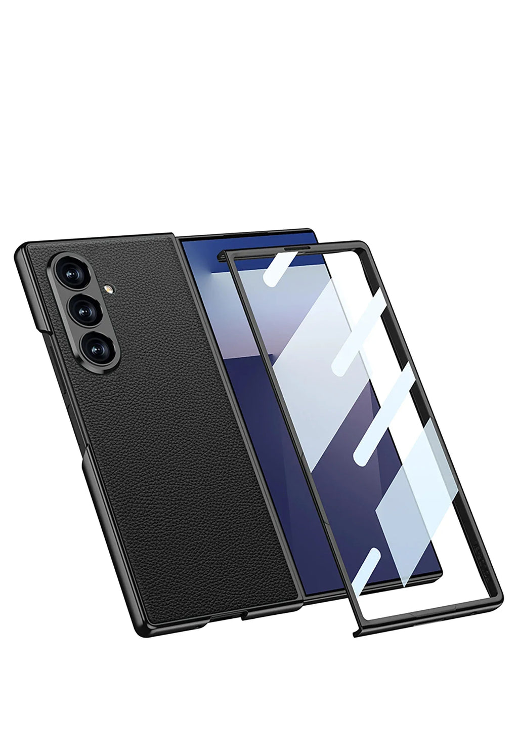 Luxury Plain PU Leather Case for Samsung Galaxy Z Fold 7 - ShopHub