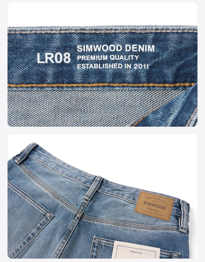 SIMWOOD 2026 Autumn New Loose Relax 13.5oz Heavyweight Washed Vintage Jeans Men Denim Pants Retro  Streetwear
