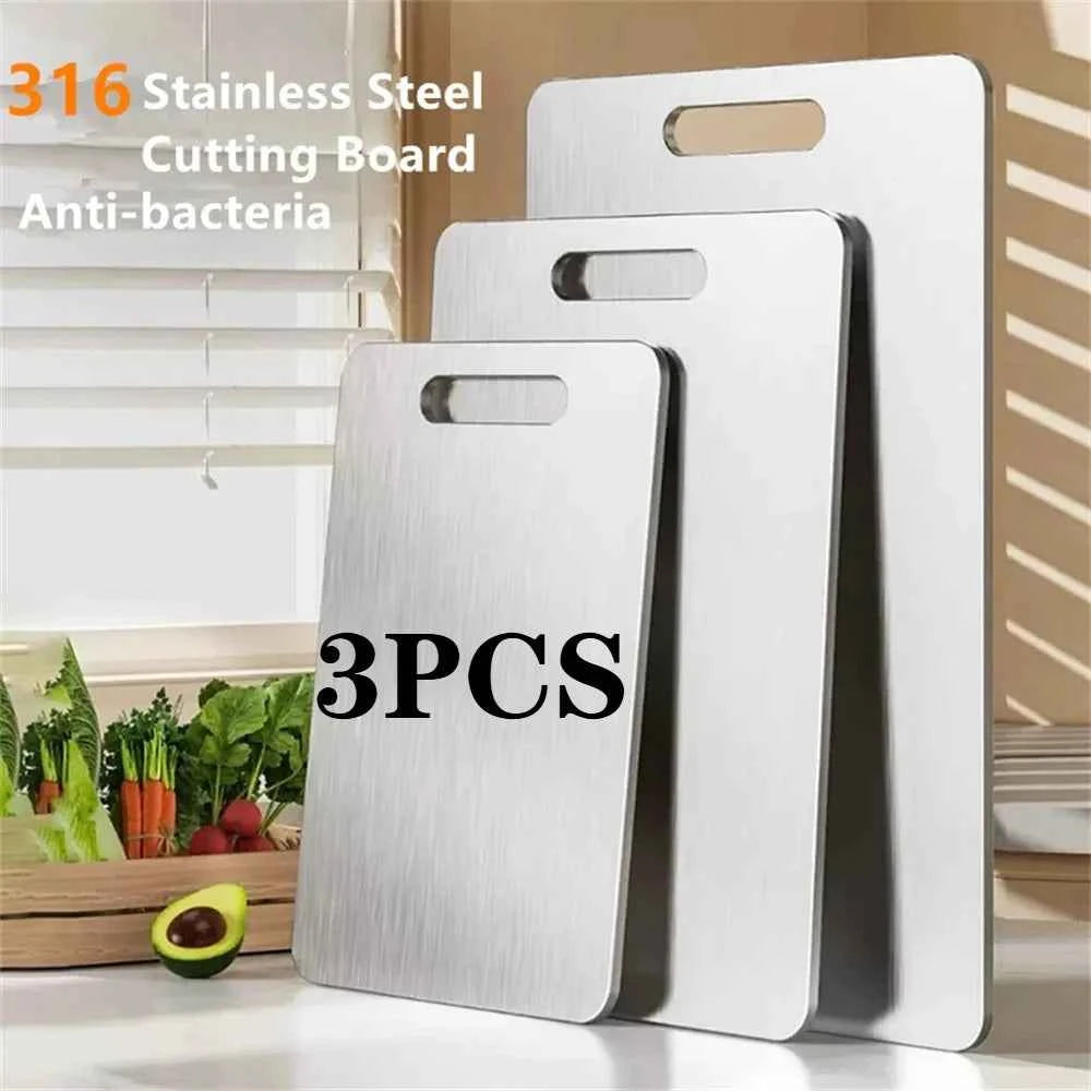 3PC Stainless Steel Chopping Board