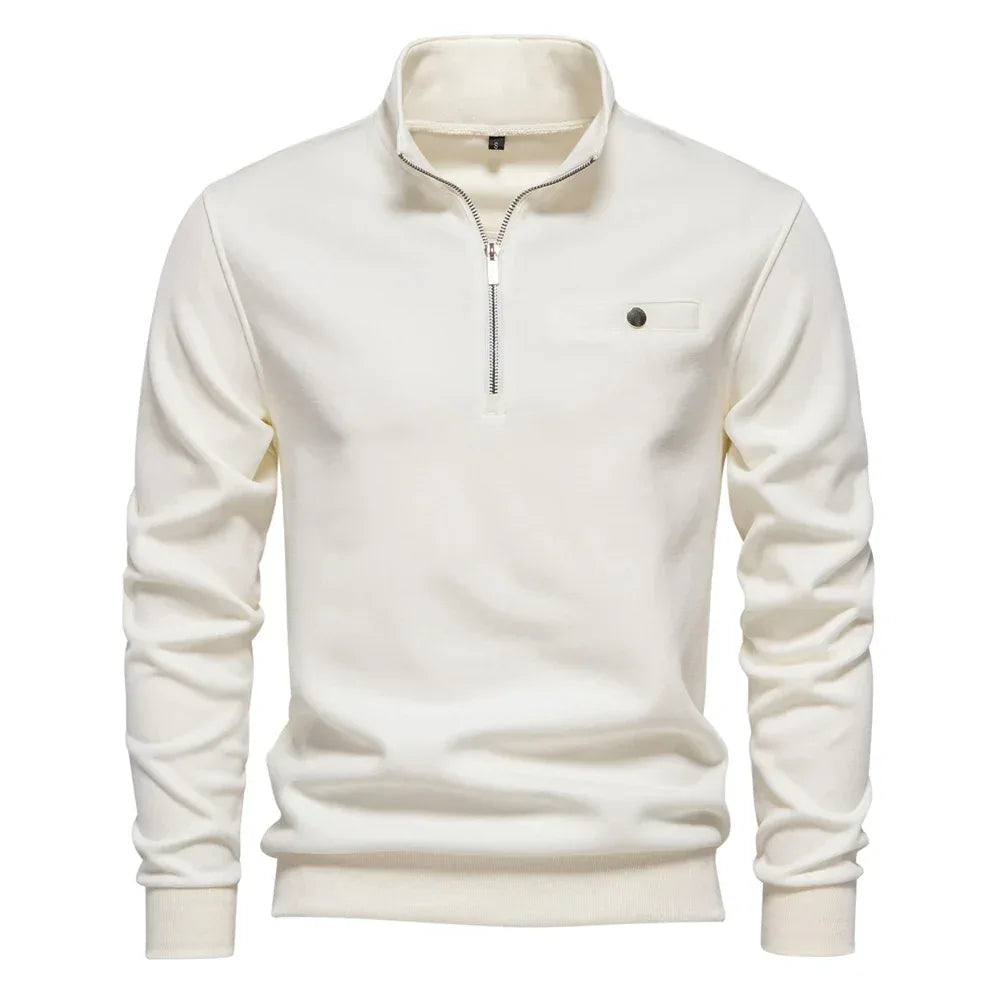 AIOPESON Men's Mock Neck Quarter-Zip Sweatshirts - ShopHub