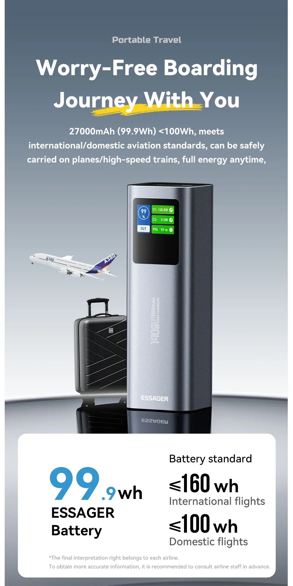 ESSAGER 140W Power Bank - ShopHub