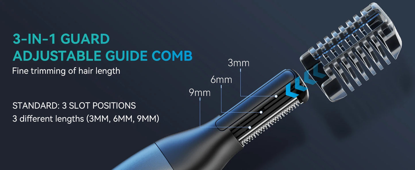 KENSEN S15 Electric Trimmer - Dual-sided Blade IPX6 Waterproof Body Hair Razor & Beard Trimmer 2 in 1 for Men